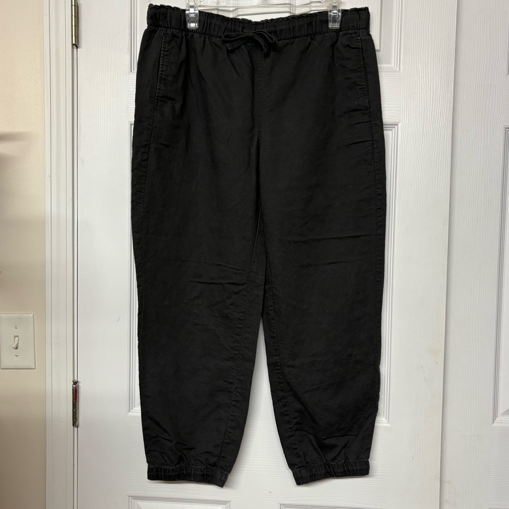Eddie Bauer Gray Linen Blend Joggers Pants Sz 14